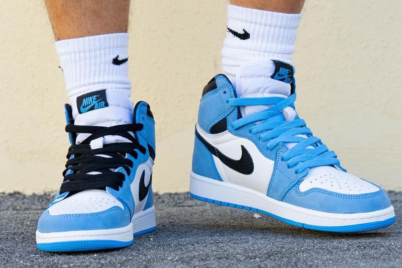 나이키 에어 조던 1 ‘유니버시티 블루’ 실물 착용 사진, 555088-134, 조던 브랜드, 리셀, 출시일