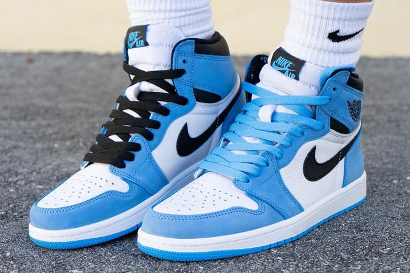 나이키 에어 조던 1 ‘유니버시티 블루’ 실물 착용 사진, 555088-134, 조던 브랜드, 리셀, 출시일