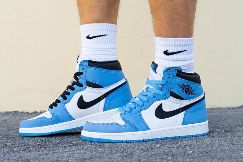 나이키 에어 조던 1 ‘유니버시티 블루’ 실물 착용 사진, 555088-134, 조던 브랜드, 리셀, 출시일