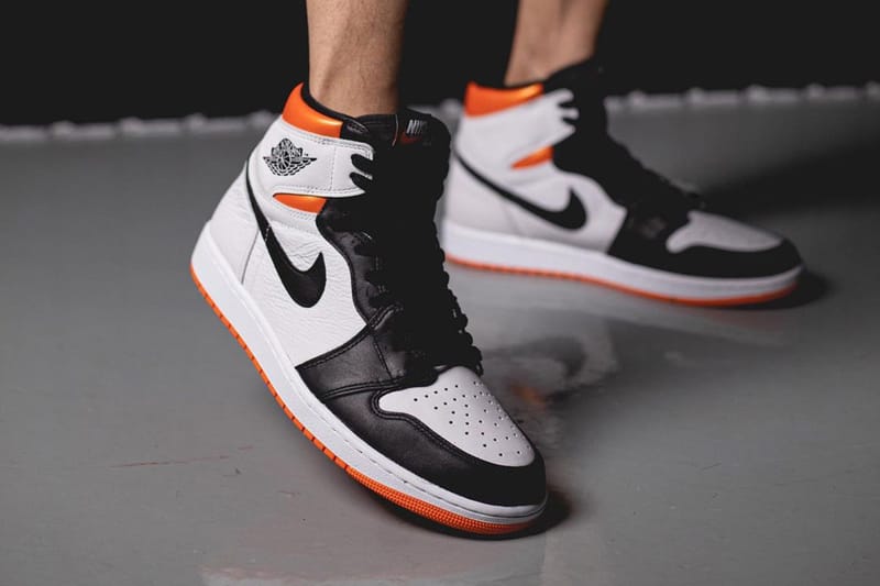 에어 조던 1 레트로 하이 OG '일렉트로 오렌지' 실제 착용 사진