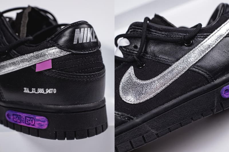 오프 화이트 x 나이키 덩크 로우 ‘더 피프티’ 실착 모습이 공개됐다, 버질 아블로, 협업 스니커, SNKRS