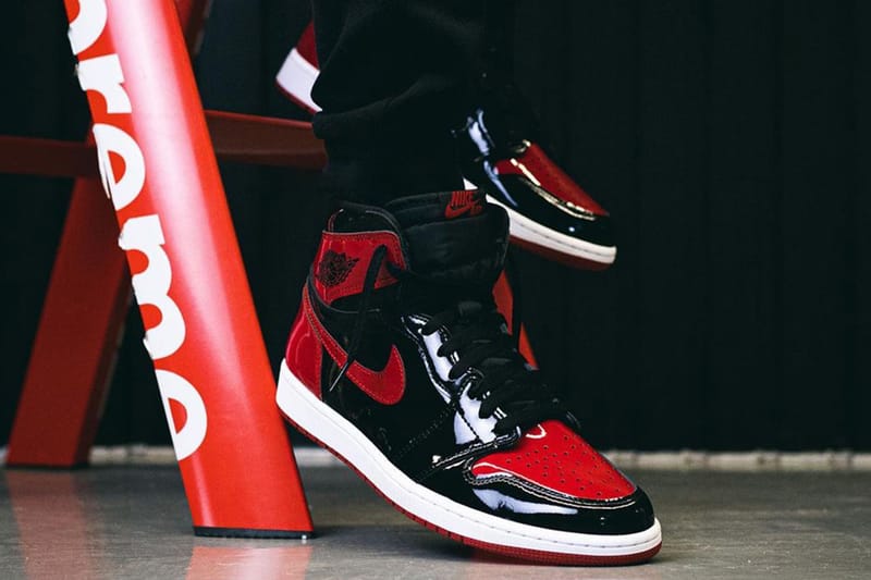 에어 조던 1 하이 OG '브레드 페이턴트'의 실제 착용 사진 살펴보기