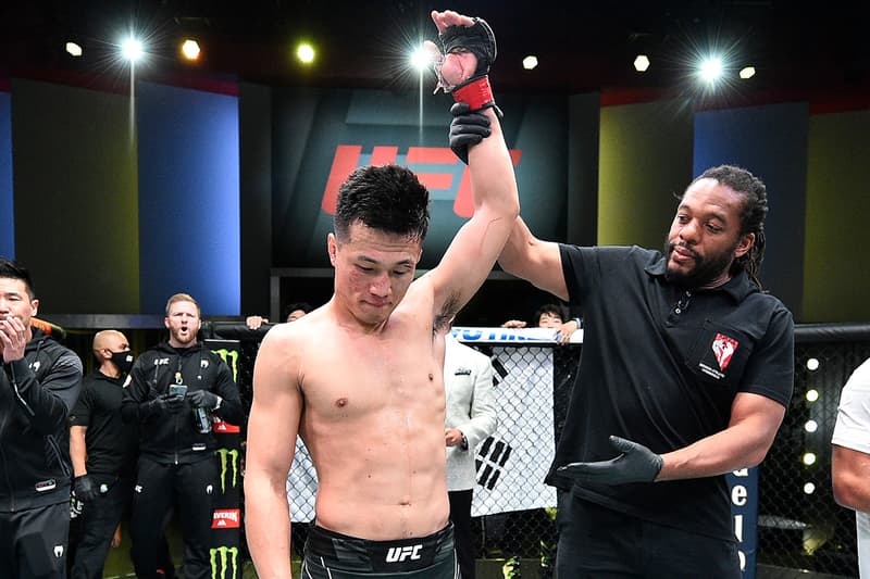 '코리안 좀비' 정찬성, UFC 랭킹 8위 댄 이게에게 심판 전원 일치 판정승, 이종 격투기, AOMG, 페더급, 메인 이벤트, 테이크다운