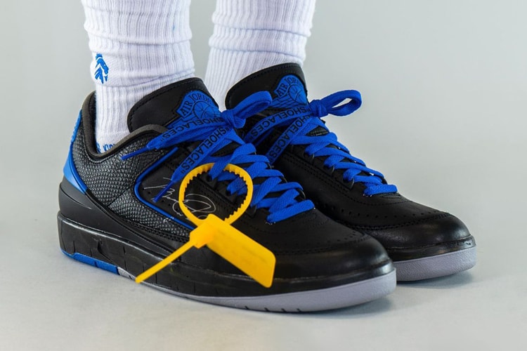 오프 화이트 x 나이키 에어 조던 2 로우 '블랙/블루'의 실제 착용 사진 공개