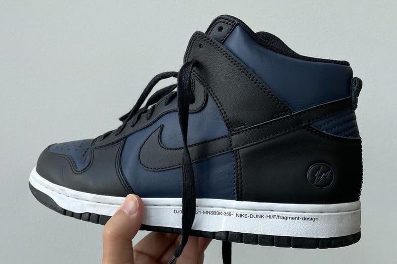 후지와라 히로시가 공개한 프라그먼트 디자인 x 나이키 덩크 하이 '블랙/네이비'