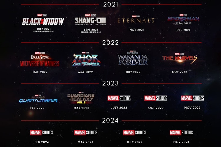 마블 스튜디오, MCU 영화 개봉 스케줄에 4개 작품을 새롭게 추가하다