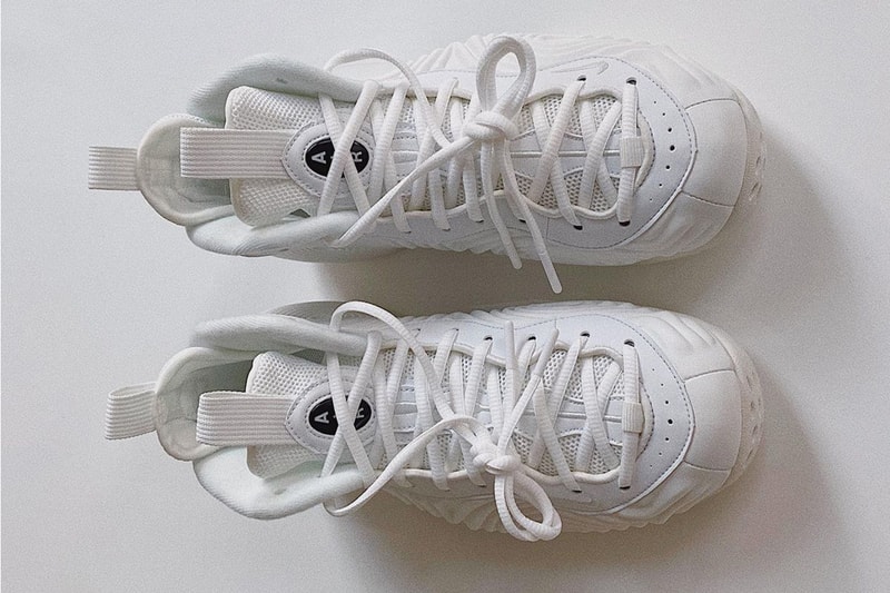 꼼 데 가르송 옴므 플러스 x 나이키 에어 폼포짓 원 '화이트' 상세 사진, 꼼데가르송, 나이키, 꼼대, 신발