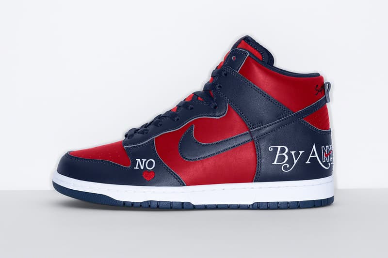 마침내 출시, 슈프림 x 나이키 SB 덩크 하이 '바이 애니 민스' 컬렉션, 농구화, 슈프림덩크, 나이키덩크