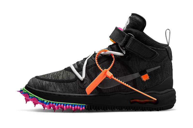 오프 화이트 x 나이키 에어 포스 1 미드 '블랙' 공식 사진 전체 공개