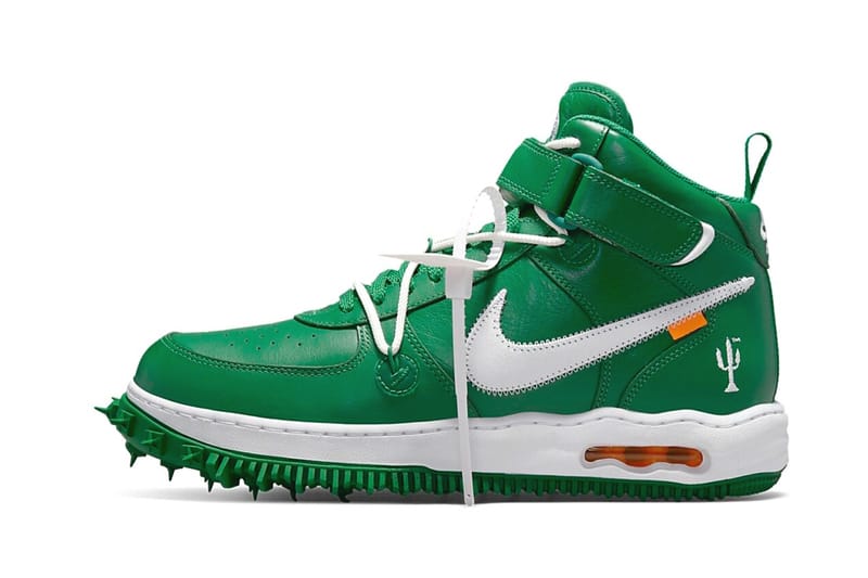 오프 화이트 x 나이키 에어 포스 1 미드 '파인 그린' 공식 사진