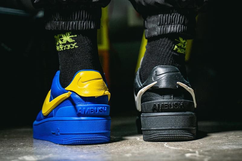 앰부시 x 나이키 에어 포스 1 '블루/옐로' 착용 사진 살펴보기, ambush, nike, af1, blue, yellow