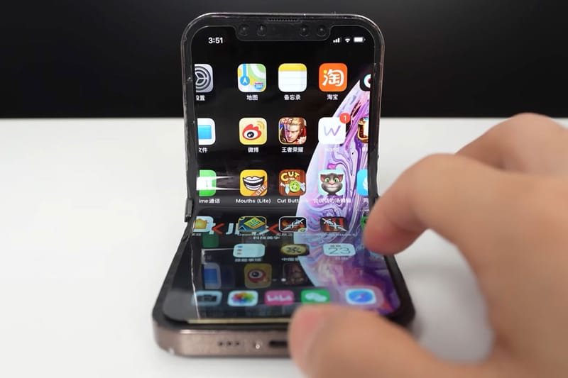 테크 유튜버가 폴더블 아이폰 '아이폰 V'를 자체 제작했다