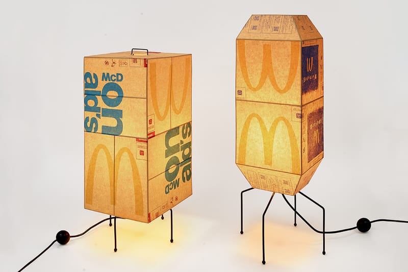 맥도날드 봉투와 한지를 재활용한, 이규한 작가의 새 시리즈 램프