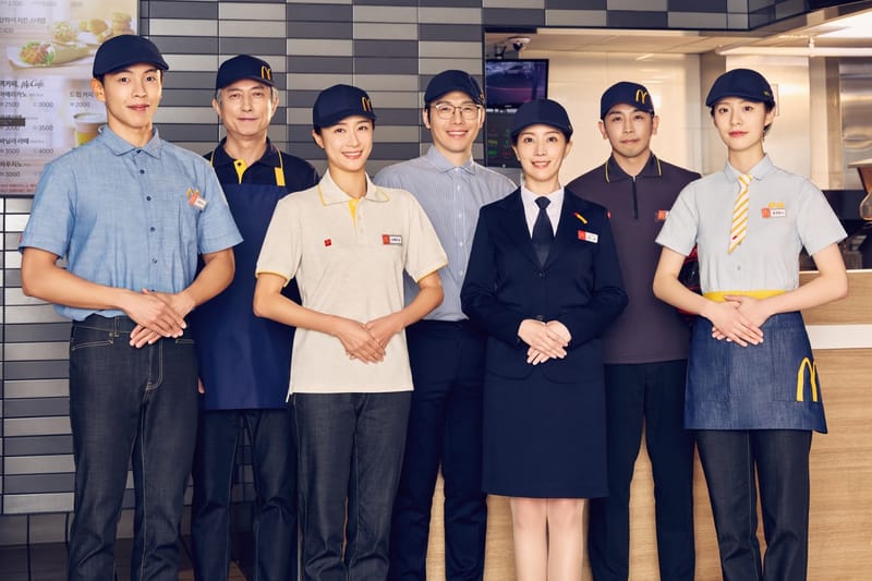 한국맥도날드가 6년 만에 새로운 매장 유니폼을 공개했다
