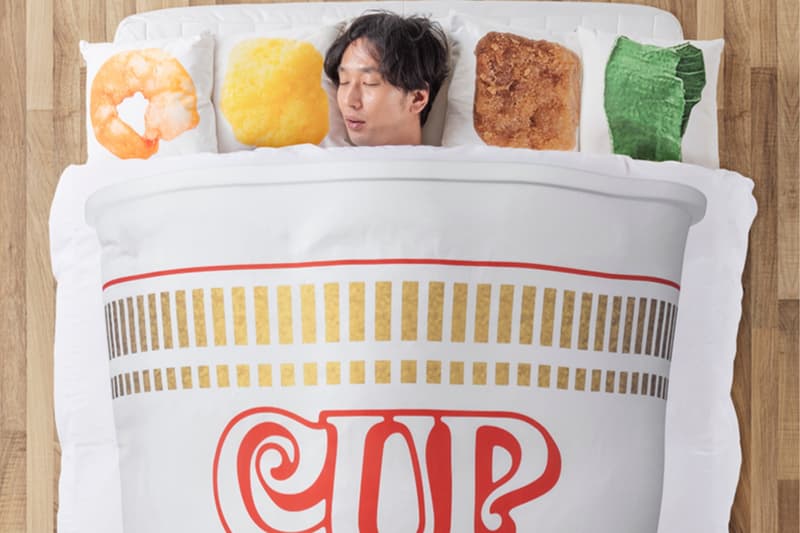 닛신이 ‘컵라면 침구 세트’를 공개했다, 컵누들, 즉석식품, 베개, 이불