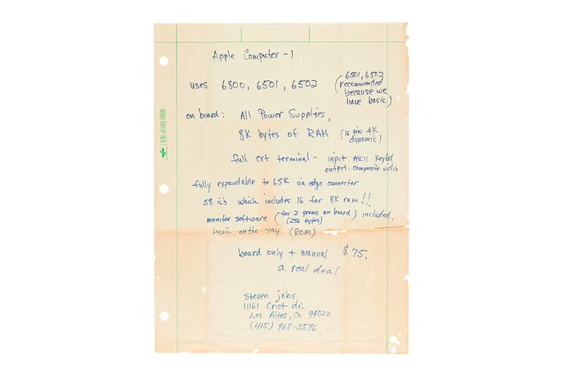 스티브 잡스가 작성한 애플 최초의 컴퓨터 ‘애플 I’ 광고 초안이 거액에 판매됐다, 애플, 애플 I, 워즈니악, RR 옥션, 애플 중고, 애플 컬렉션, 애플 아카이브, 빈티지 아이맥
