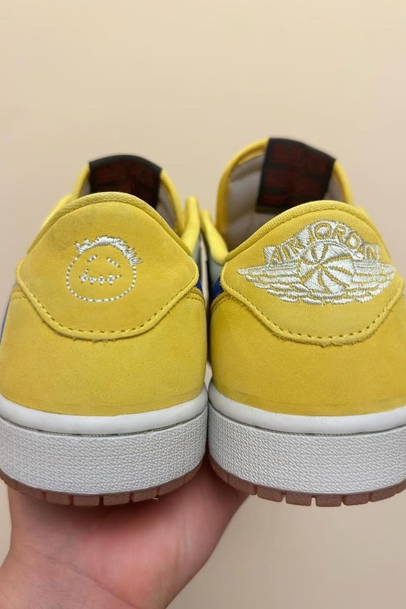 트래비스 스콧의 캑터스 잭 x 에어 조던 1 로우 ‘카나리’의 실물 이미지가 공개됐다, travis scott, cactus jack, air jordan 1 low canary, cactus jack canary