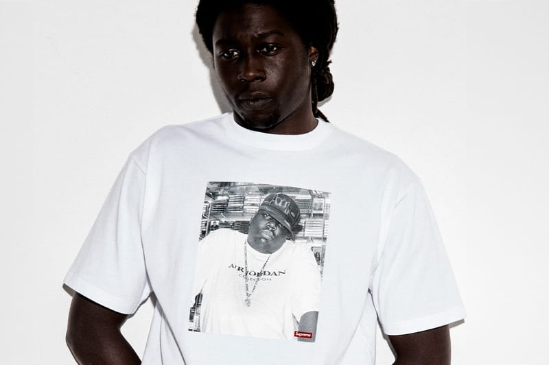 비기의 사진이 프린팅된 티셔츠 포함, 슈프림과 에어 조던의 협업 컬렉션이 출시된다