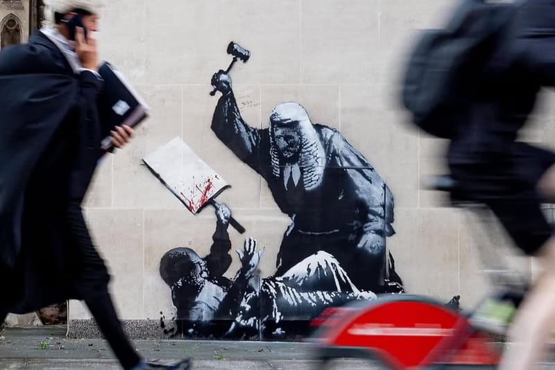 뱅크시의 새로운 작품이 공개됐다