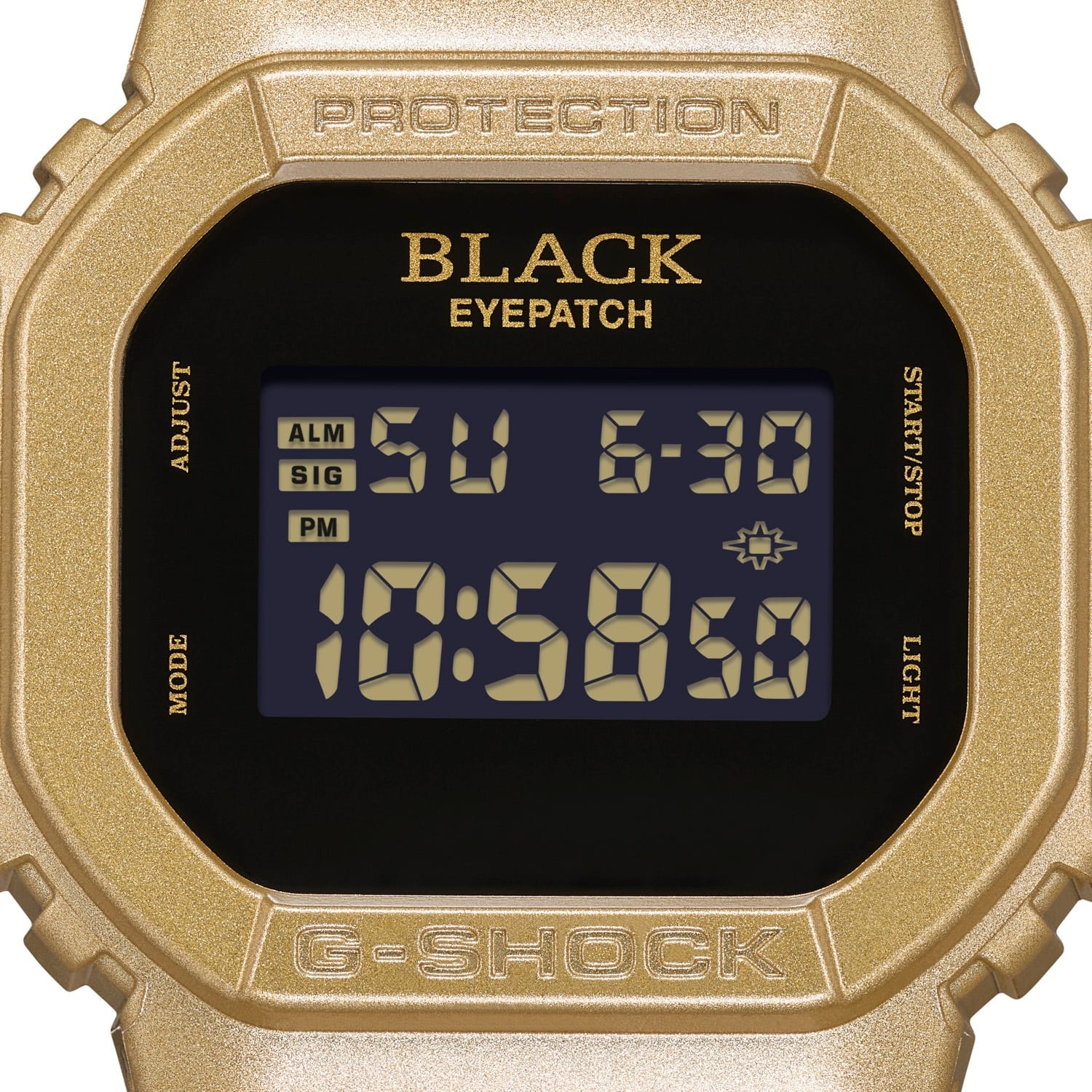 BlackEyePatch, G-SHOCK DW-5600에 골드 톤 피니시를 입히다
