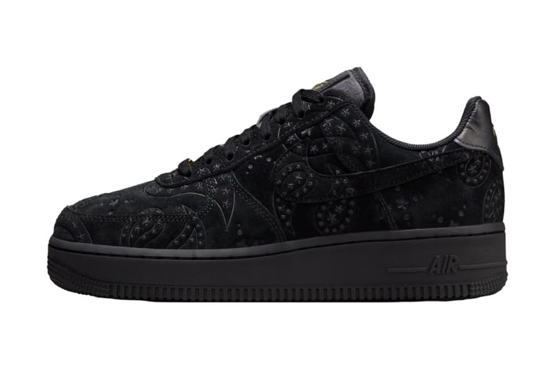 Nike inilalabas ang stealthy Air Force 1 Low “Black Paisley” na may gold na detalye