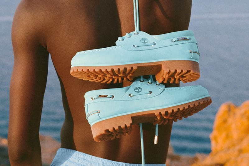 Inilantad ng Jacquemus at Timberland ang “Lagoon Blue” Authentic Boat Shoe
