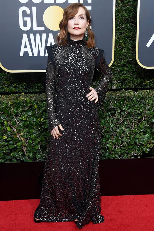 2018 第75 屆金球獎 女星們發起Time's up 運動 以全黑造型現身紅地毯聲援性侵受害者