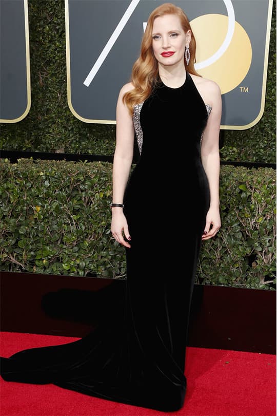 2018 第75 屆金球獎 女星們發起Time's up 運動 以全黑造型現身紅地毯聲援性侵受害者