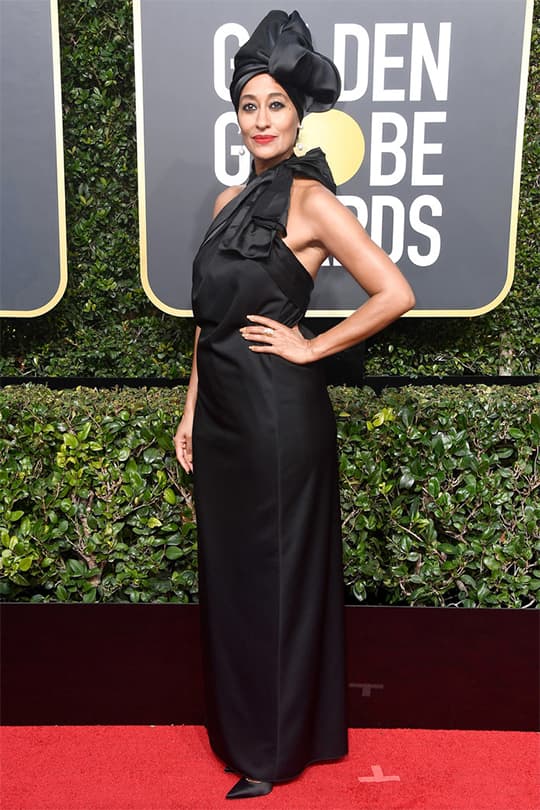 2018 第75 屆金球獎 女星們發起Time's up 運動 以全黑造型現身紅地毯聲援性侵受害者