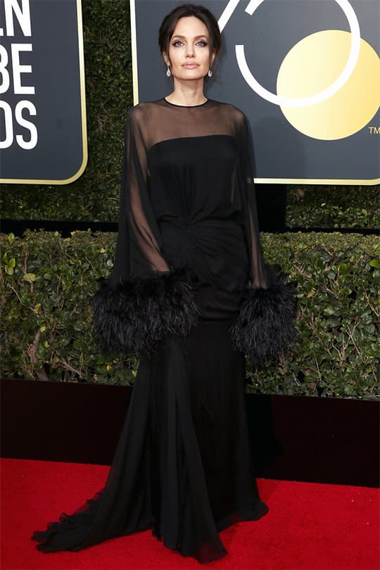 2018 第75 屆金球獎 女星們發起Time's up 運動 以全黑造型現身紅地毯聲援性侵受害者