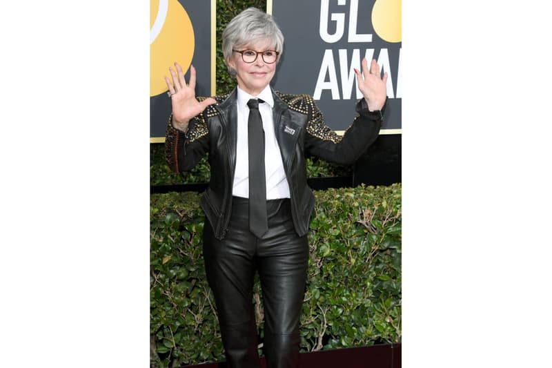 女星們穿著全黑褲款出席第 75 屆金球獎