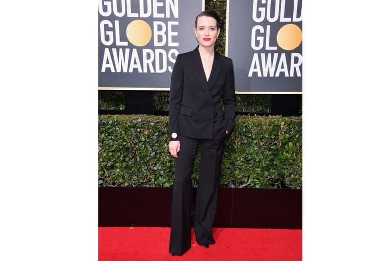 女星們穿著全黑褲款出席第 75 屆金球獎