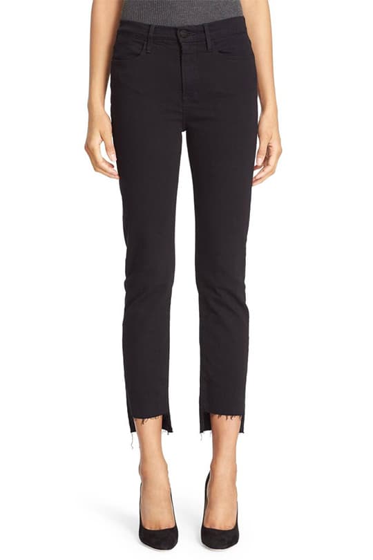 Frame Le High Straight High Waist Staggered Hem Jeans