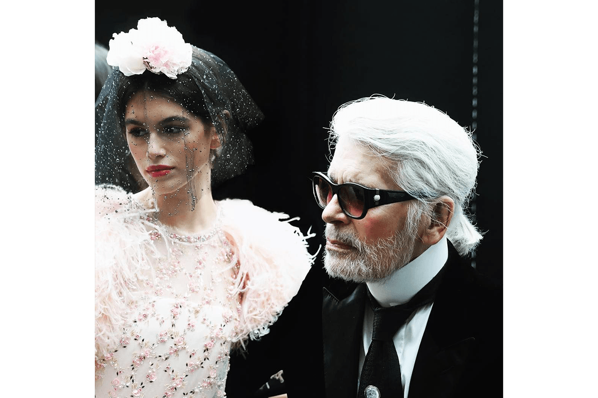 kaia gerber and karl lagerfeld