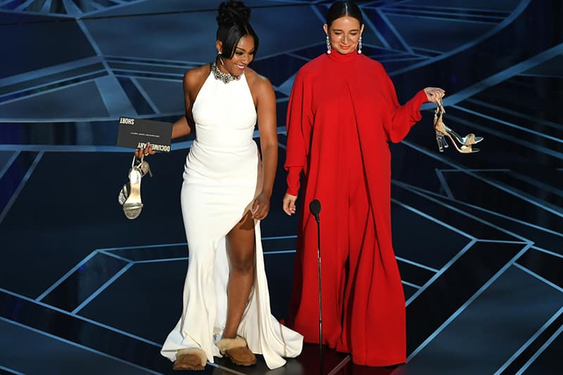 奧斯卡2018 Tiffany Haddish 以 UGG 拖鞋配一條穿過 3 次的 alexander mcqueen 晚裝