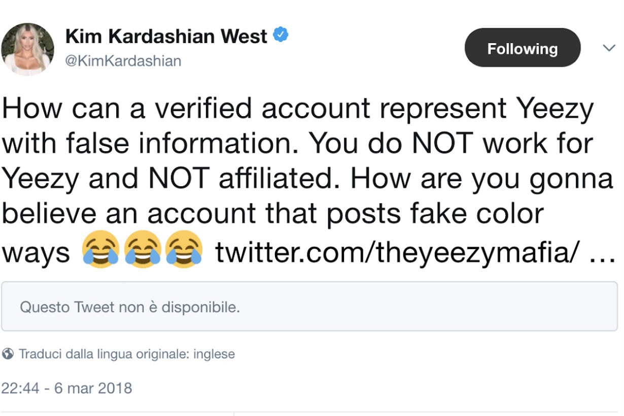 Kim Kardashian 一通電話就令 Twitter 關閉了 Yeezy Mafia 的帳號