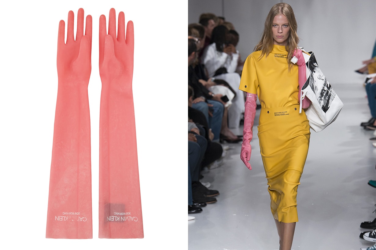 Calvin Klein SS18 玫瑰粉紅塑膠手套