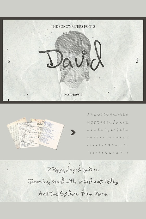Songwriters Fonts 屬於 5 位傳奇音樂人手寫字型