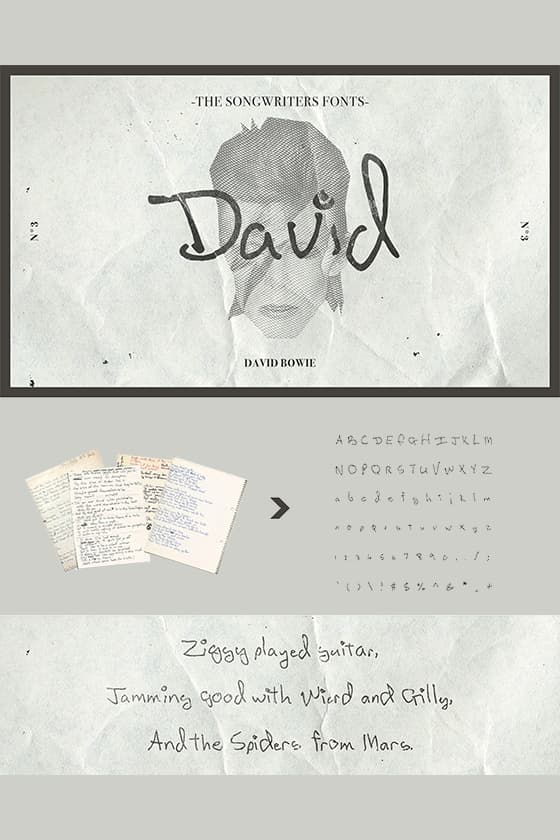 Songwriters Fonts 屬於 5 位傳奇音樂人手寫字型