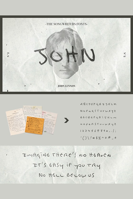 Songwriters Fonts 屬於 5 位傳奇音樂人手寫字型