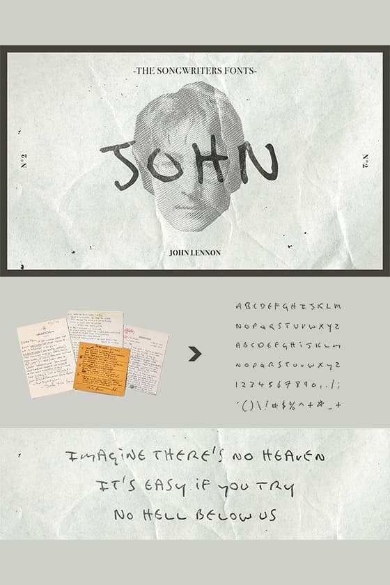 Songwriters Fonts 屬於 5 位傳奇音樂人手寫字型