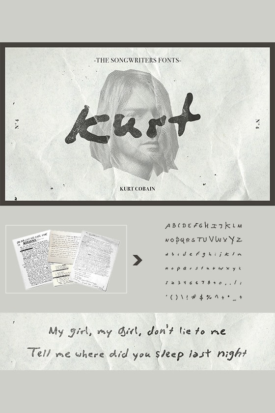 Songwriters Fonts 屬於 5 位傳奇音樂人手寫字型