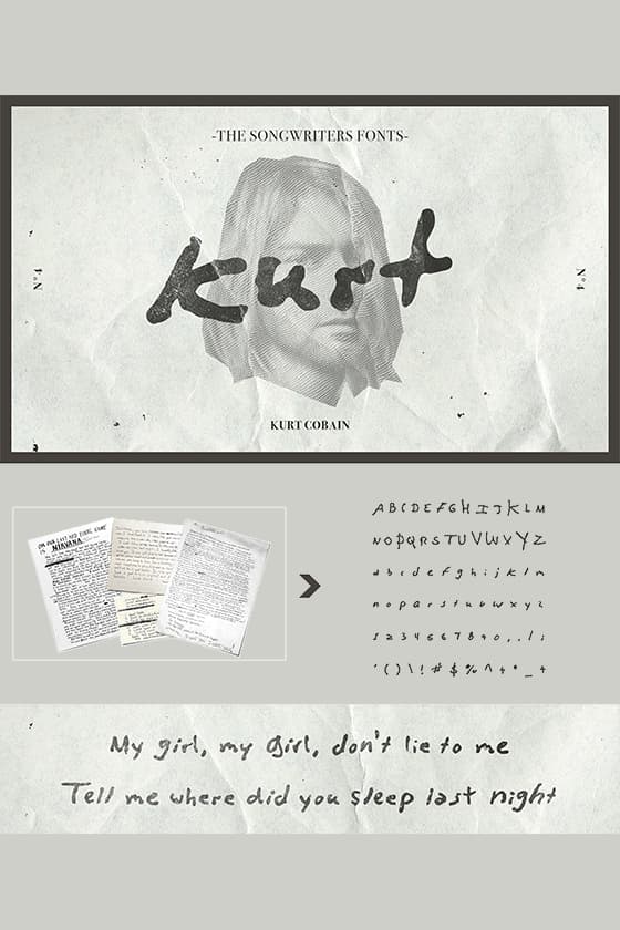 Songwriters Fonts 屬於 5 位傳奇音樂人手寫字型