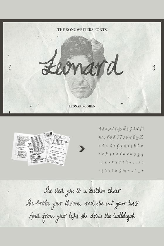Songwriters Fonts 屬於 5 位傳奇音樂人手寫字型