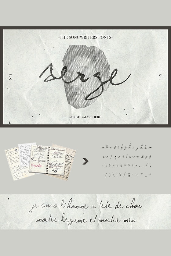 Songwriters Fonts 屬於 5 位傳奇音樂人手寫字型