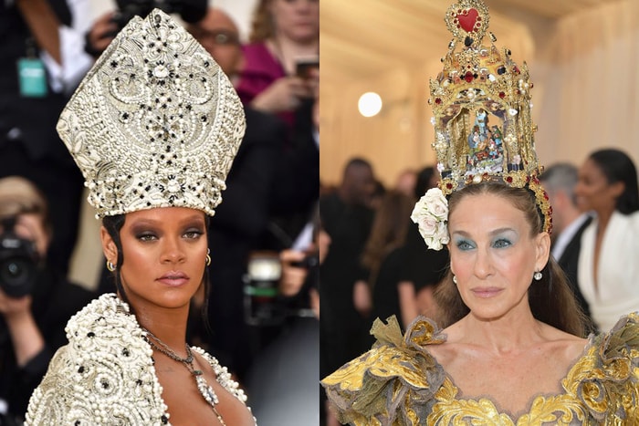 Met Gala 2018 : Rihanna 教宗「上身」、Sarah Jessica Parker 頭頂也有戲!眾女星齊齊以頭飾搶鏡