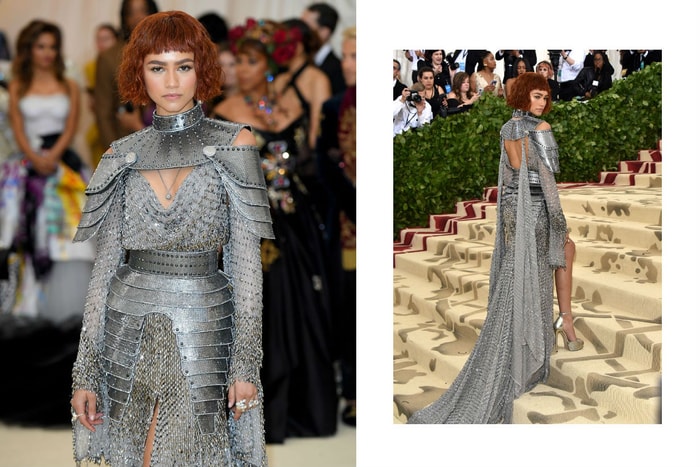 Met Gala 最有創意打扮！Zendaya 以一身 Versace 銀色盔甲演繹「時尚版聖女貞德」！