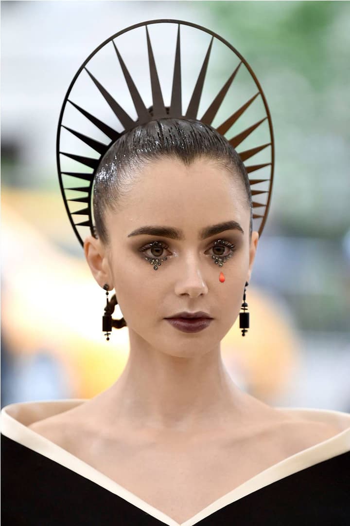 Met Gala 2018 Best Beauty Makeup Hairstyles Look Lily Collins