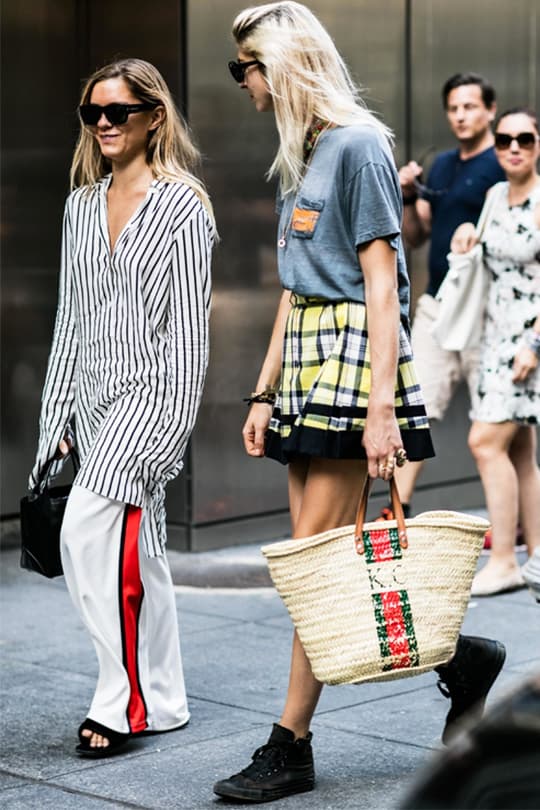 net bag and straw bag street style