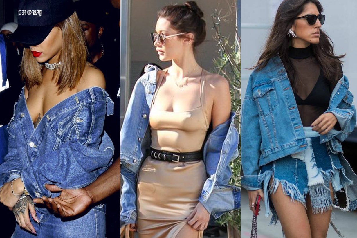 off shoulder denim jacket trend